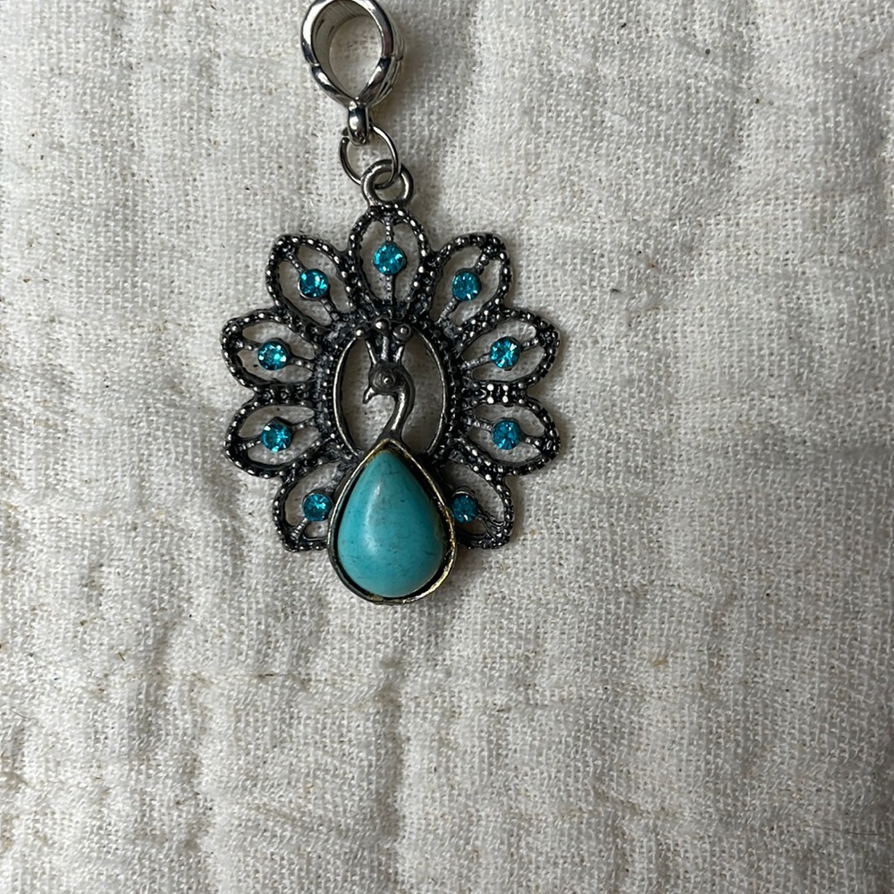 Peacock turquoise pendant